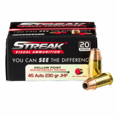 PALMETTO STATE ARMORY: Ammo Inc Streak 230 gr Jacketed Hollow Point .45 ACP Ammo, 20/box