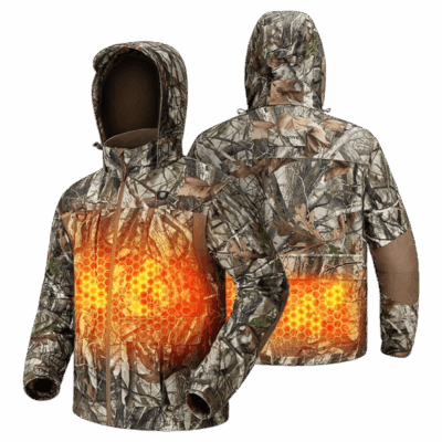 TIDEWE: FLASH SALE Inferno Men's Camo Heated Hunting Jacket with Battery Pack